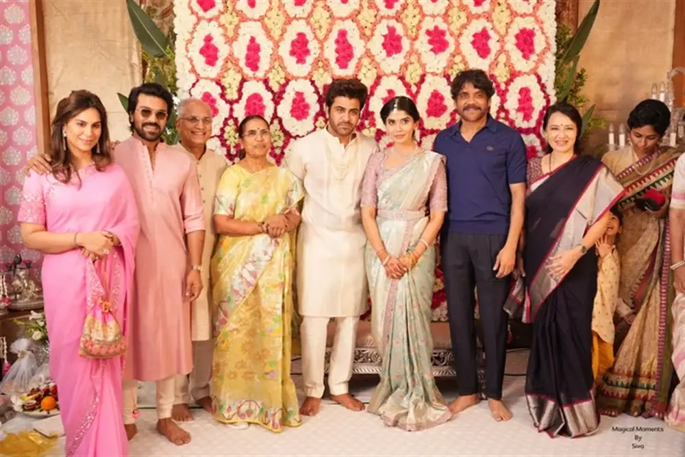 INDIAN ACTOR SHARWANAND AND RAKSHITA REDDY ENGAGEMENT IMAGES
